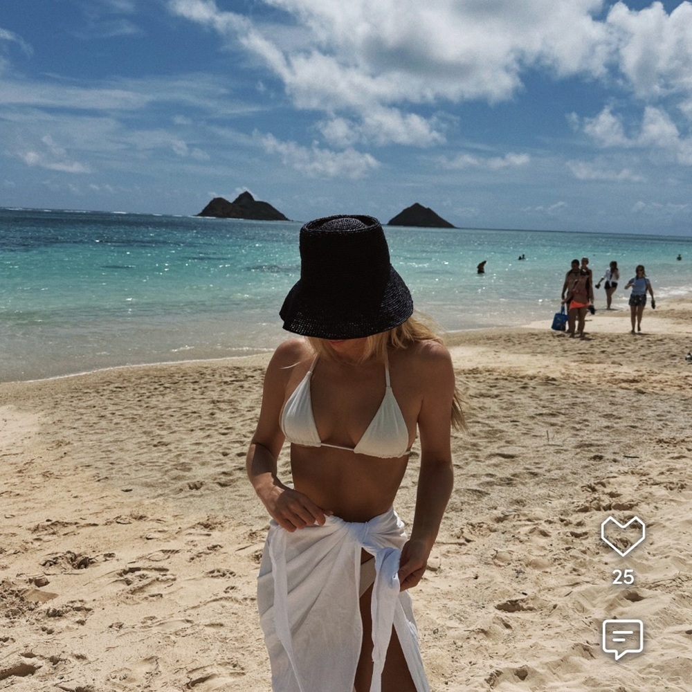 Janessa Leone Black Structured Felix Sun Hat
